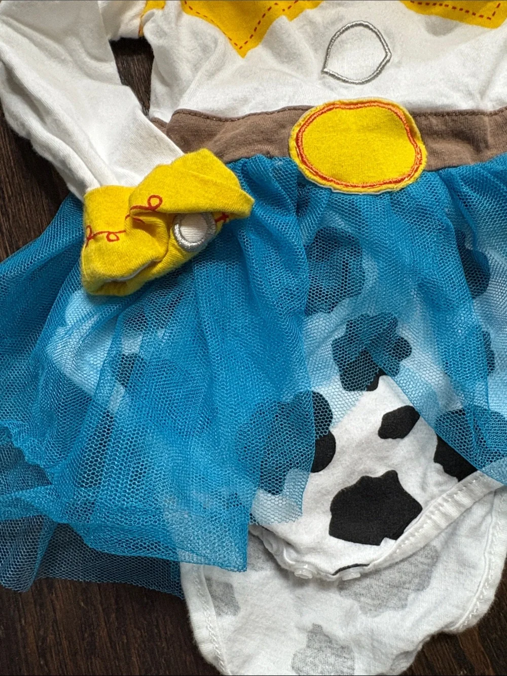 Girls Yellow & Blue Jessie  Cowgirl Tutu Costume Bodysuit